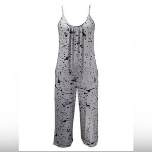 Temu Gray and Black Jumpsuit